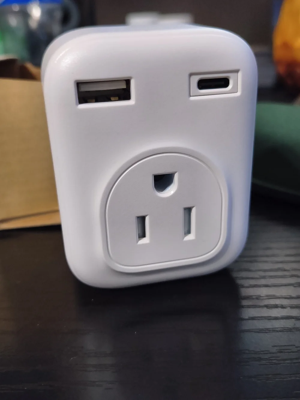 US TO EU/DE Dual USB & USB-C Wall Outlet Charger Adapter - White